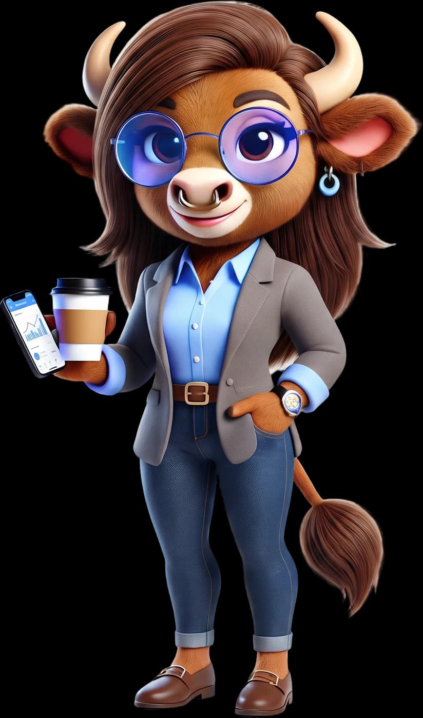 Bizon de marketing con un café y un teléfono